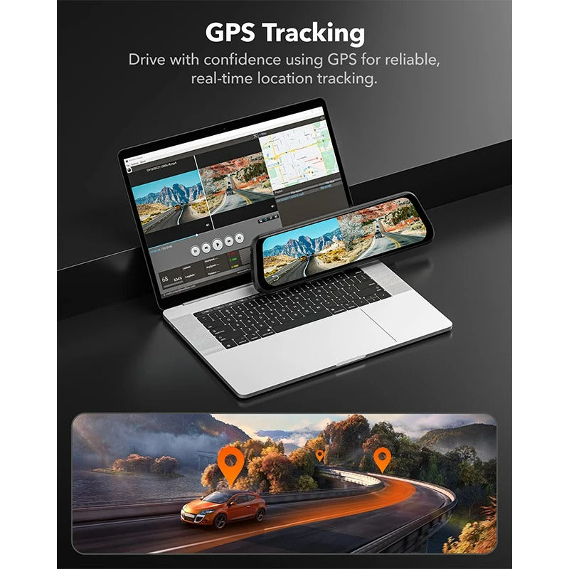 WOLFBOX G910 Dash Camera Front and Rear Dash Cam AI Motion Detection Car Video Recorder for GPS Parking Monitor Mirror Car Dvr