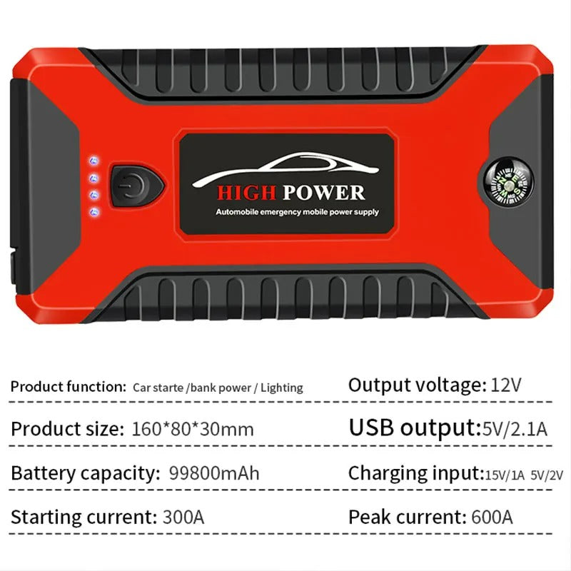 12V Portable 300A Car Battery Jump Starter Booster Pack Power Bank with LED Flashlight multifunction jump starter 20000mAh