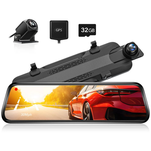 WOLFBOX G910 Dash Camera Front and Rear Dash Cam AI Motion Detection Car Video Recorder for GPS Parking Monitor Mirror Car Dvr