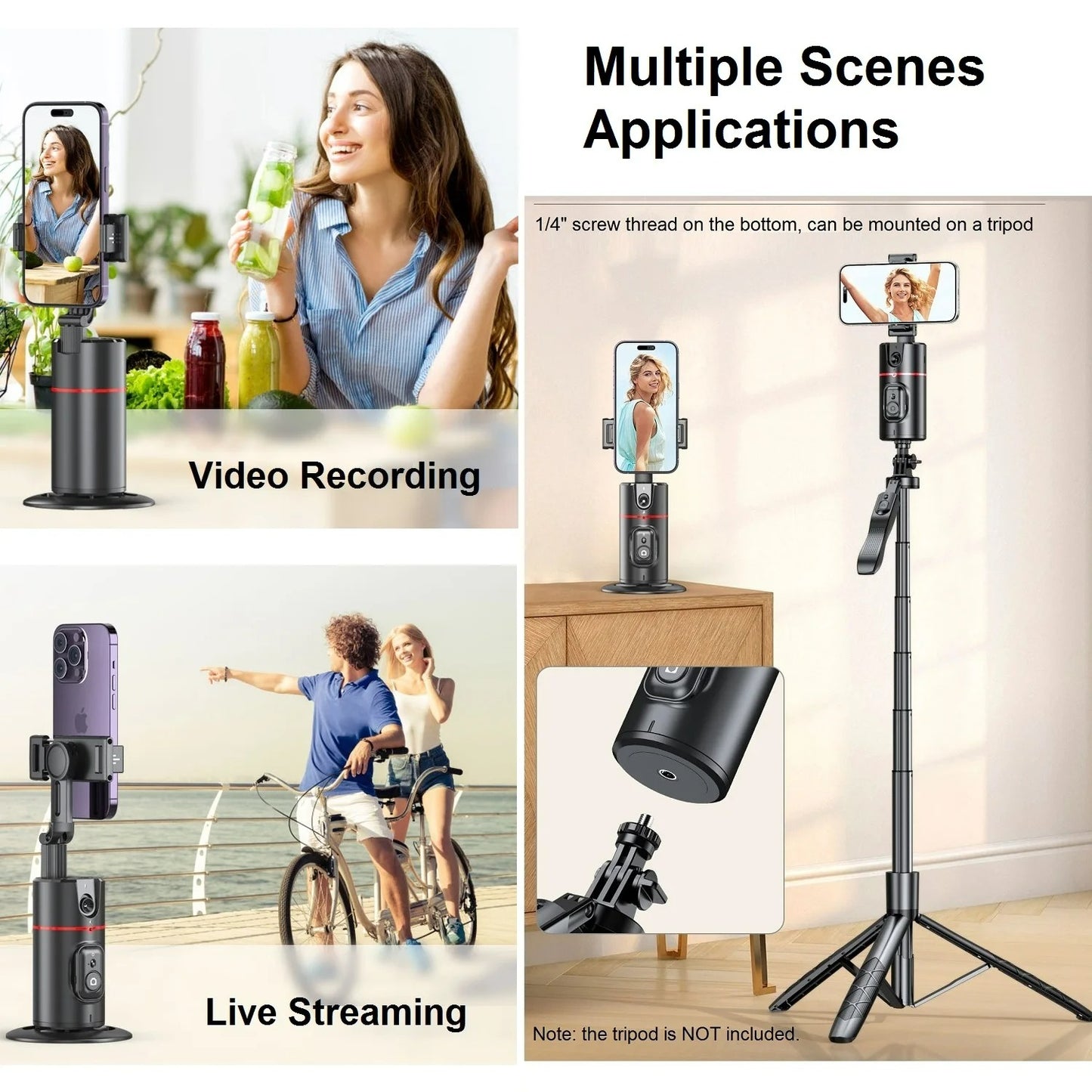 Auto Face Tracking Stativ 360 ° Drehung, Auto Tracking Telefon halter Remote Moving Stativ für Live Video Vlog