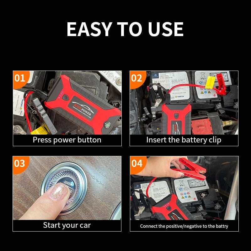 12V Portable 300A Car Battery Jump Starter Booster Pack Power Bank with LED Flashlight multifunction jump starter 20000mAh