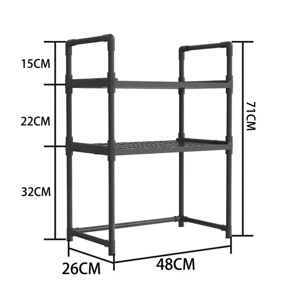 Kitchen Elevated Design Seasoning Rack Microwave Storage RackBilayer Oven Modern Minimalism Kitchen Accessories Organizer